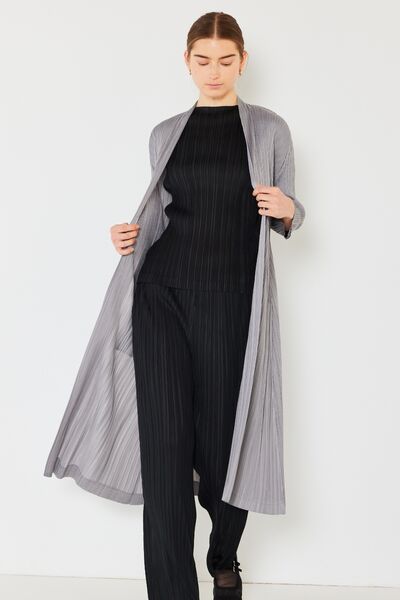 Marina West Swim Pleated Long Sleeve Cardigan - Tigbuls Variety Fashion