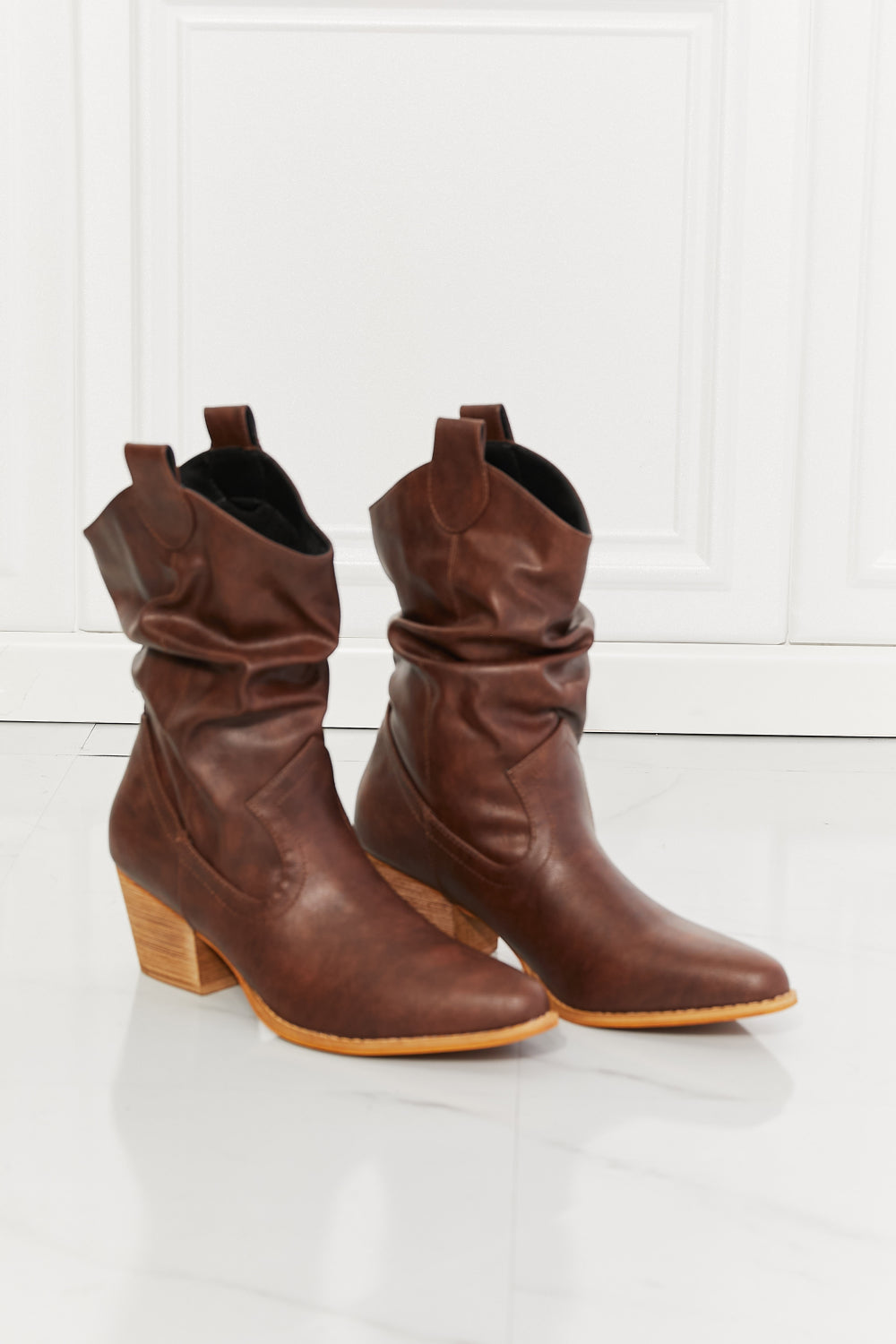 Women's Scrunch Cowboy Boots in Brown | Tigbul's Variety Fashion
