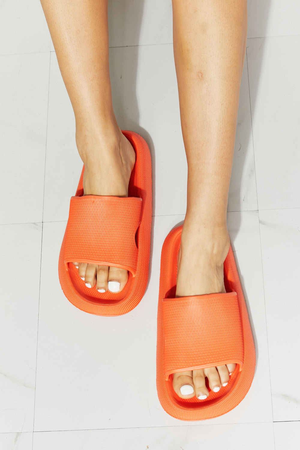MMShoes Arms Around Me Open Toe Slide in Orange - Tigbul's Fashion