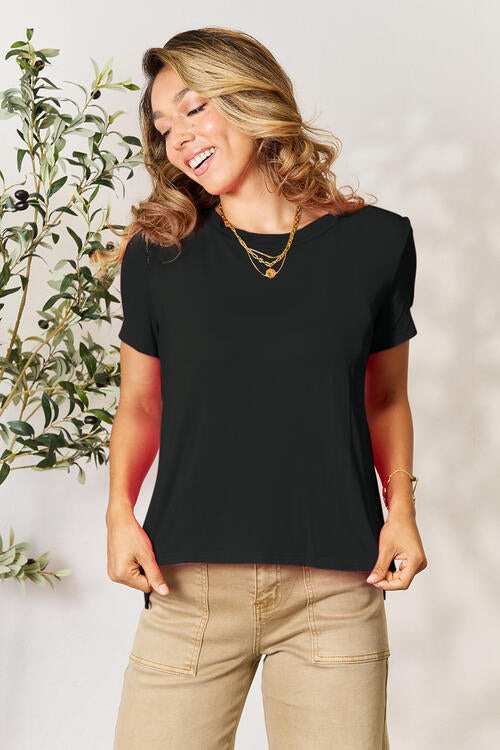 Round Neck Short Sleeve T-Shirt - Tigbuls Variety Fashion