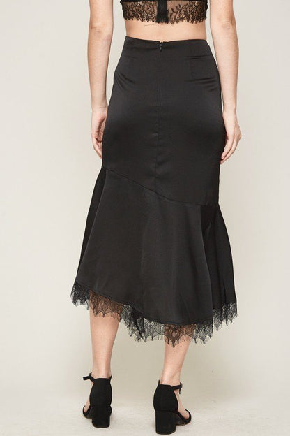 Rayon Solid Woven Midi Skirt - Tigbuls Variety Fashion