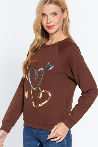 Sequins French Terry Pullover Top - Tigbuls Variety Fashion
