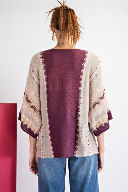 Multi Color Thread Sweater In Plum - Tigbul's Variety