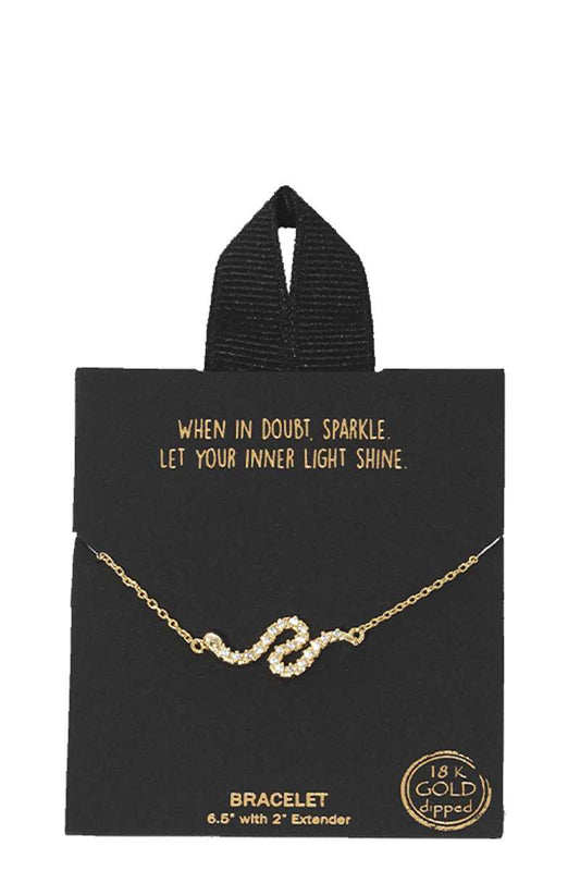 Gold Rhodium Dipped Wave Pendant Bracelet - Tigbuls Variety Fashion