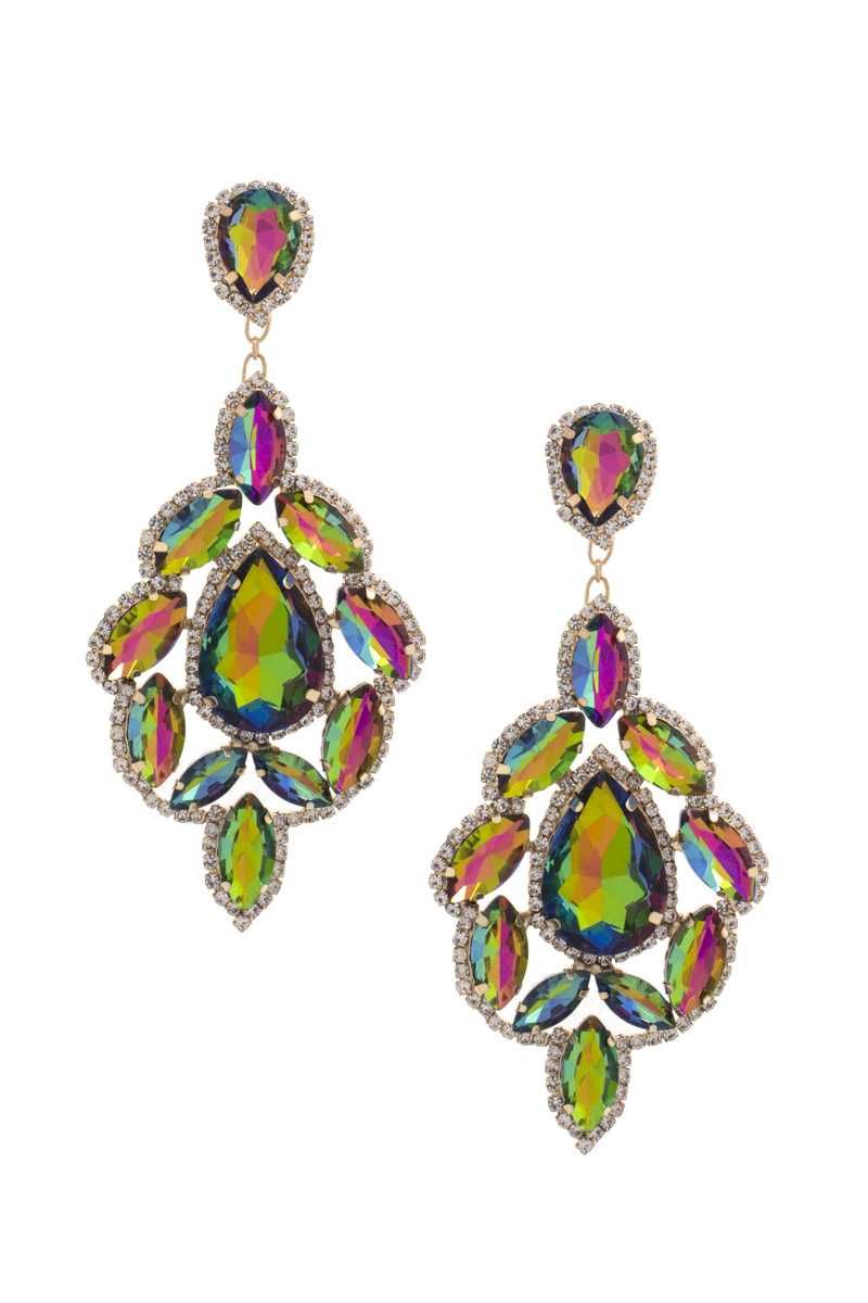 Teardrop Rhinestone Dangle Earring - Tigbuls Variety Fashion