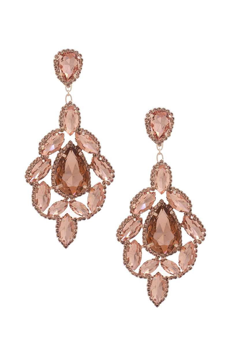 Teardrop Rhinestone Dangle Earring - Tigbuls Variety Fashion