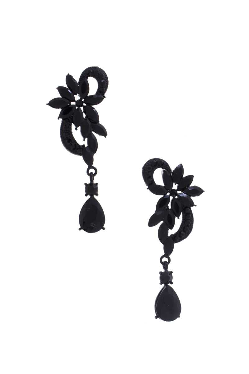 Flower Rhinestone Dangle Earring - Tigbuls Variety Fashion