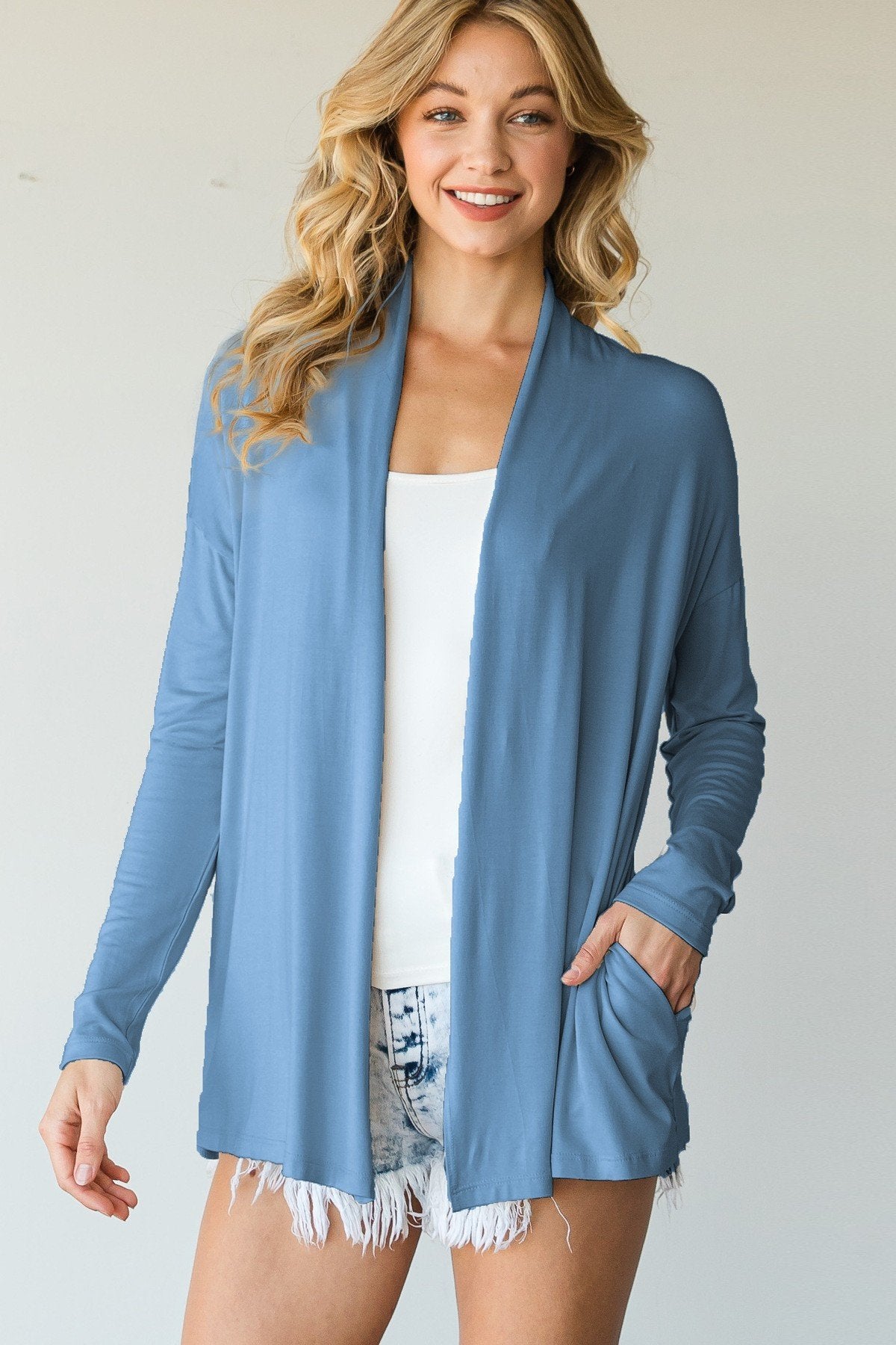 Casual Cardigan Featuring Collar And Side Pockets - Tigbul's Fashion