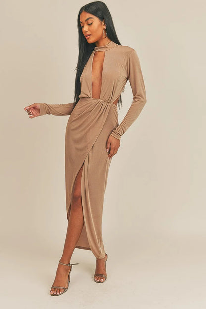 Pecan Brown Open Front Dress - Tigbuls Variety Fashion