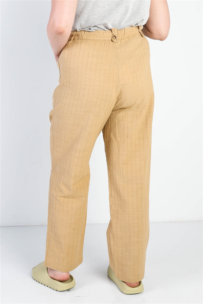 Plus Textured Two Pocket Pants - Tigbuls Variety Fashion