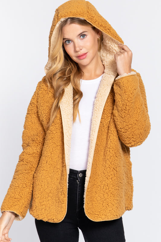 Hoodie Faux Fur Reversible Jacket - Tigbuls Variety Fashion