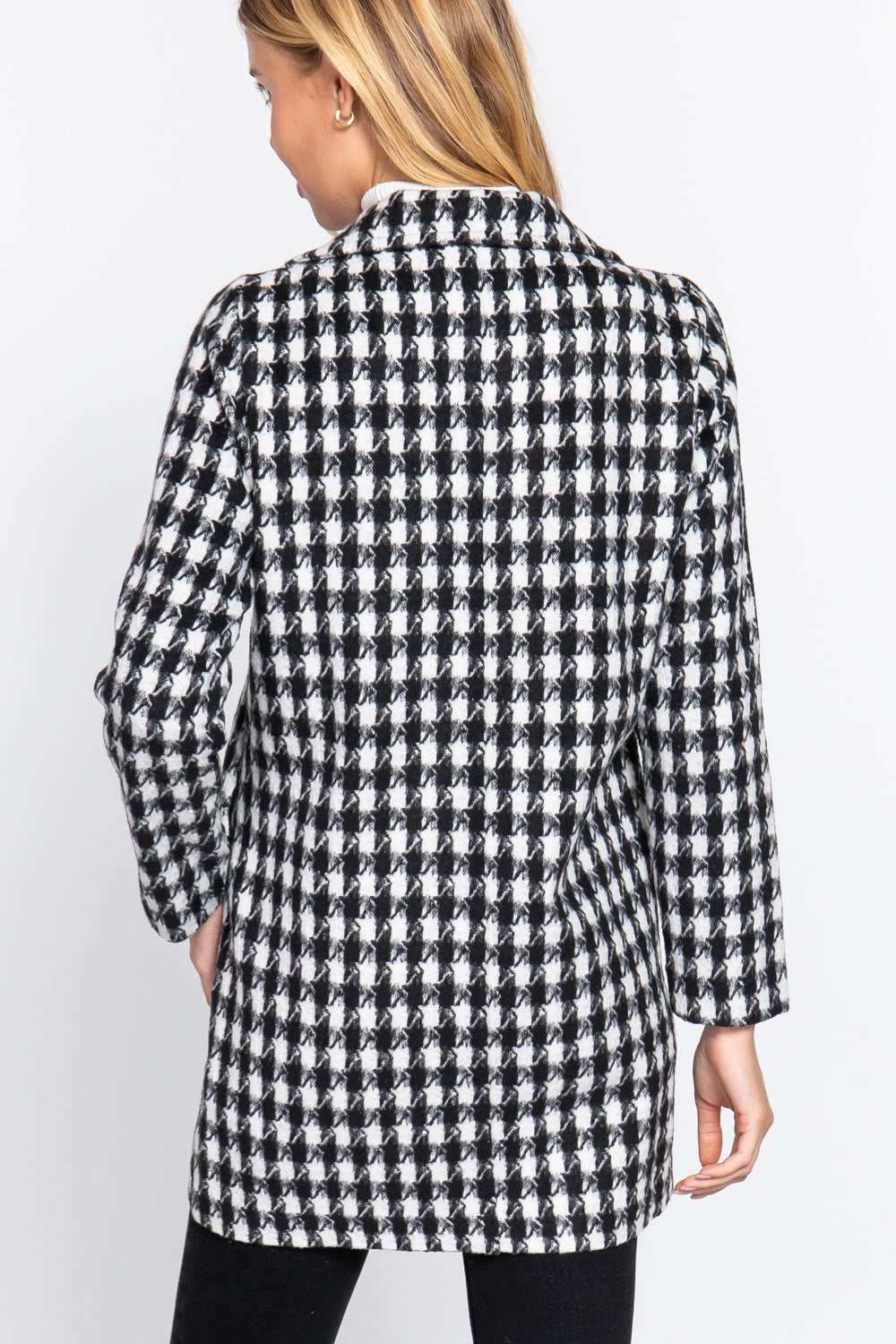 Long Sleeve One Button Jacquard Jacket - Tigbuls Variety Fashion