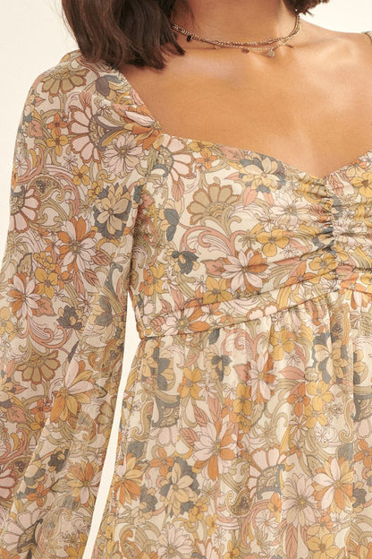 A Floral Print, Woven Mini Dress - Tigbuls Variety Fashion