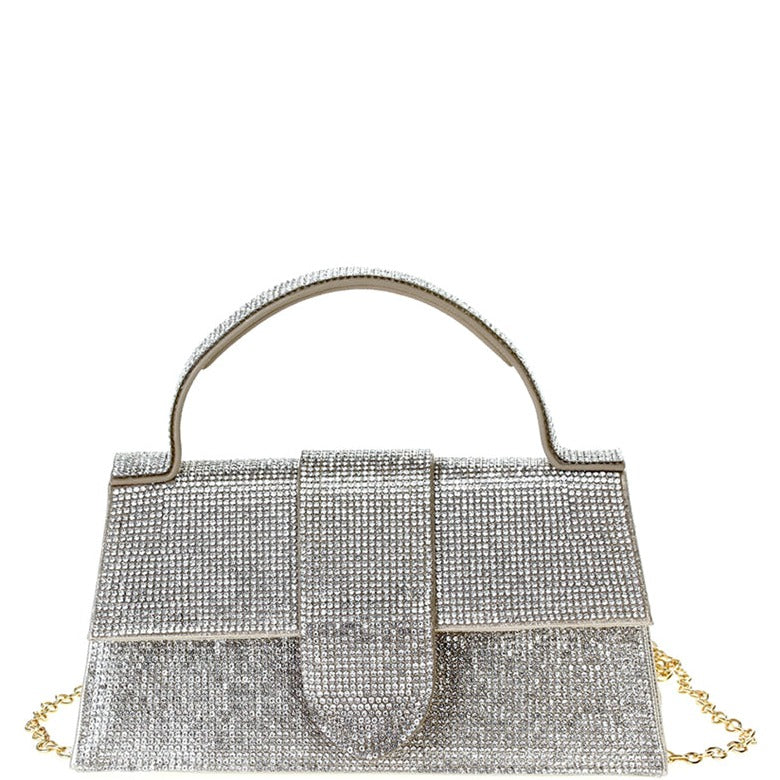 Rhinestone Allover Chic Design Handle Bag | Tigbuls Variety Fashion