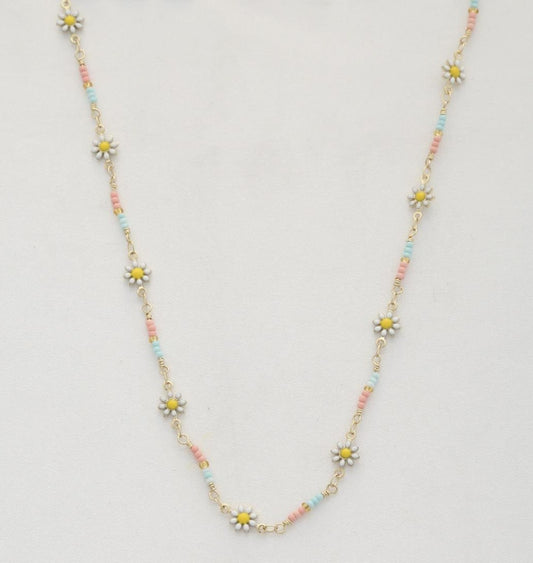 Flower Beaded Necklace - Tigbul's Fashion