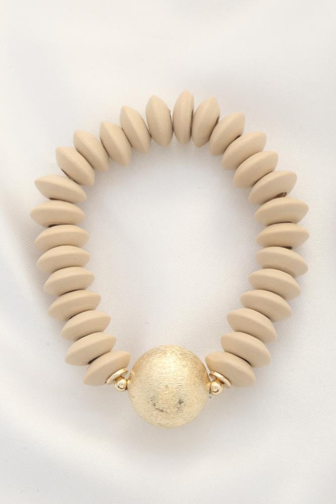 Ball Bead Wood Disc Bracelet - Tigbul's Fashion