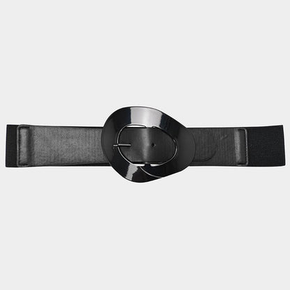 Fashion Oval Shape Buckle Elastic Belt - Tigbul's Fashion