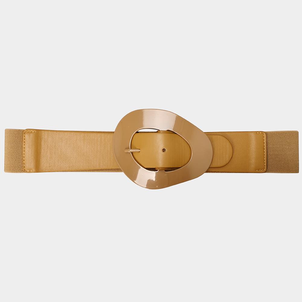 Fashion Oval Shape Buckle Elastic Belt - Tigbul's Fashion