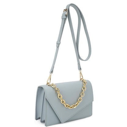 Smooth Plain Chain Link Crossbody Bag - Tigbul's Fashion