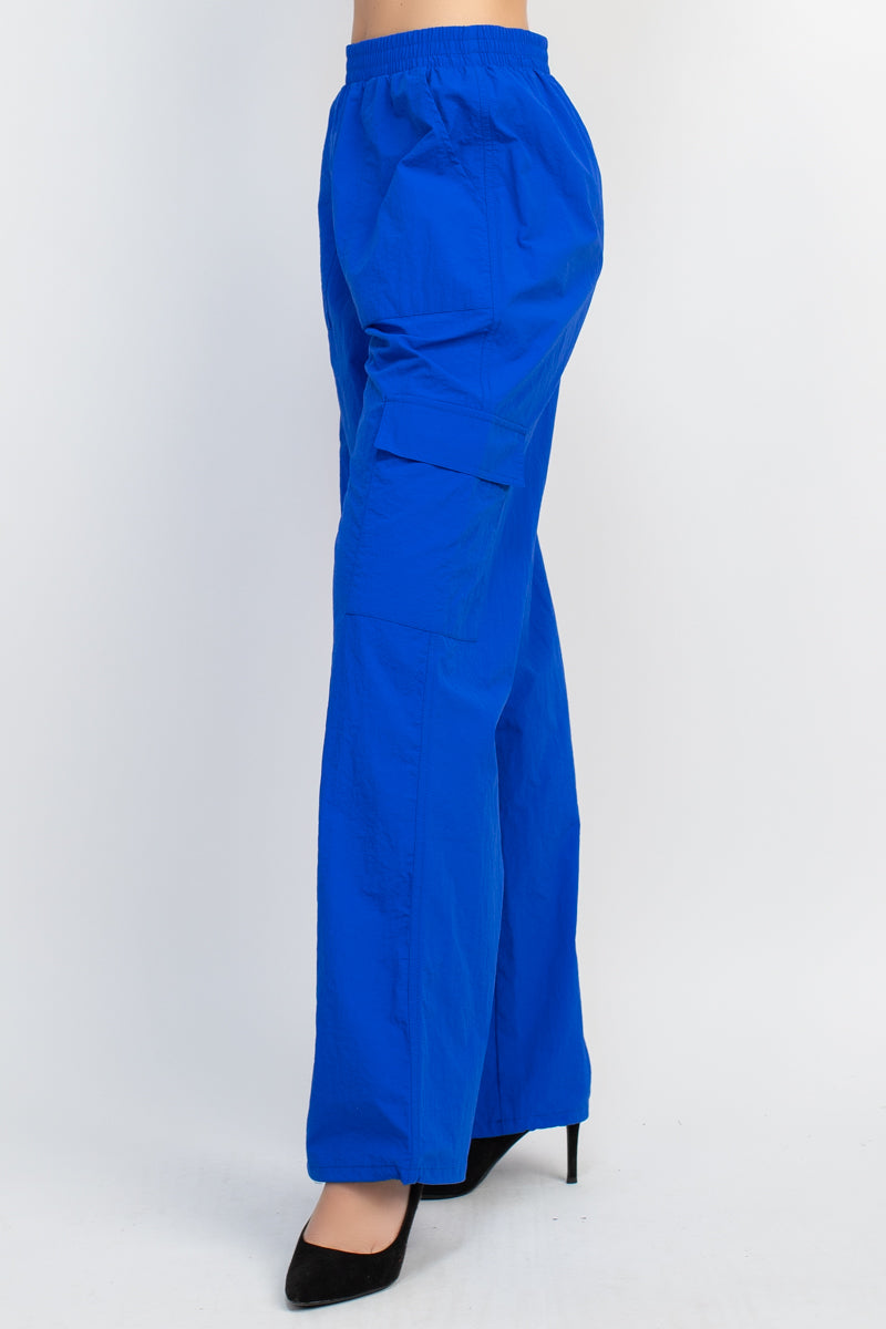 High-rise Cargo Parachute Pants - Tigbul's Fashion