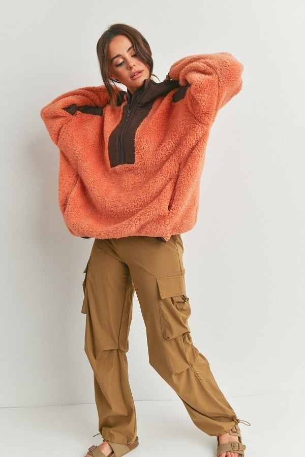 Two-toned Cozy Hooded Sweater - Tigbul's Fashion
