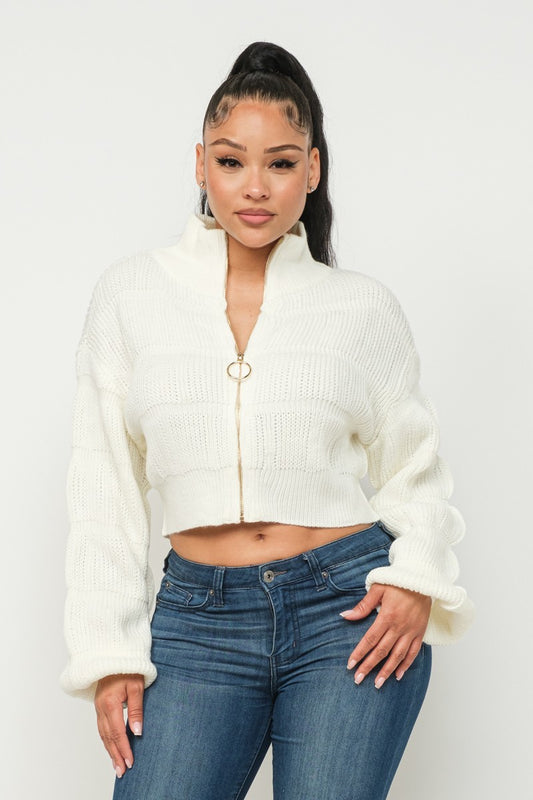 Michelin Sweater Top W/ Front Zipper - Tigbuls Variety Fashion
