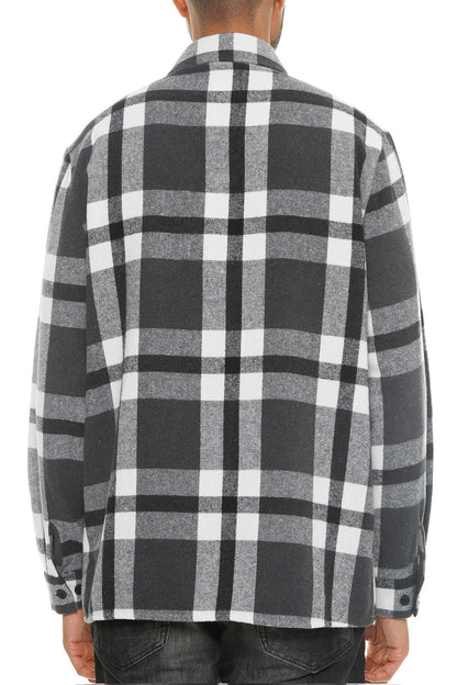 Men's Grey/Black Plaid Soft Flannel Shirt | Tigbuls Variety Fashion