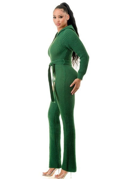 Soft Rib Knit Hooded Jumpsuit | Tigbuls Variety Fashion 