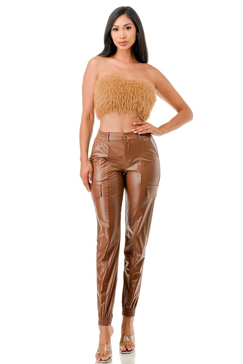 Trendy Faux Leather (lined Fleece) Pants - Tigbuls Variety Fashion