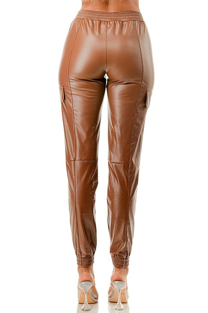 Trendy Faux Leather (lined Fleece) Pants - Tigbuls Variety Fashion