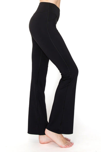 V-waist Mini Flare Yoga Pants - Tigbuls Variety Fashion