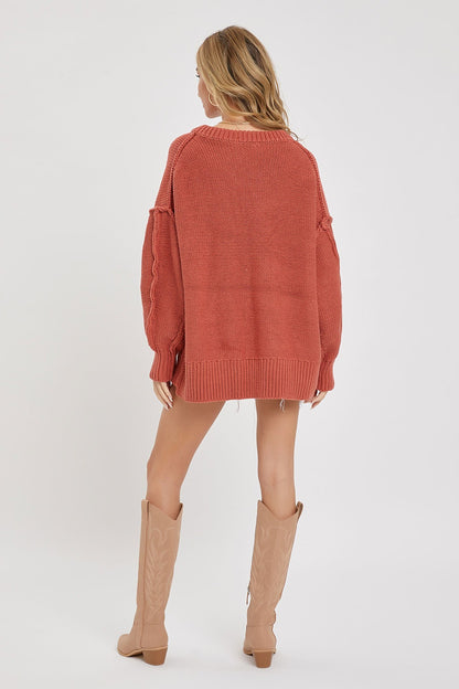 V Neck Oversized Sweater - Tigbuls Variety Fashion