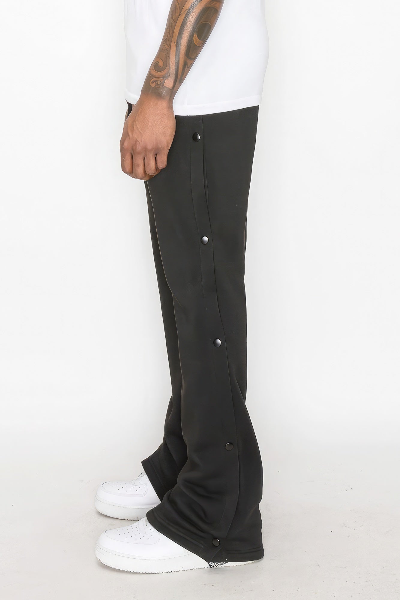 Black Flared Bandana Fleece Pants | Tigbuls Variety Fashion