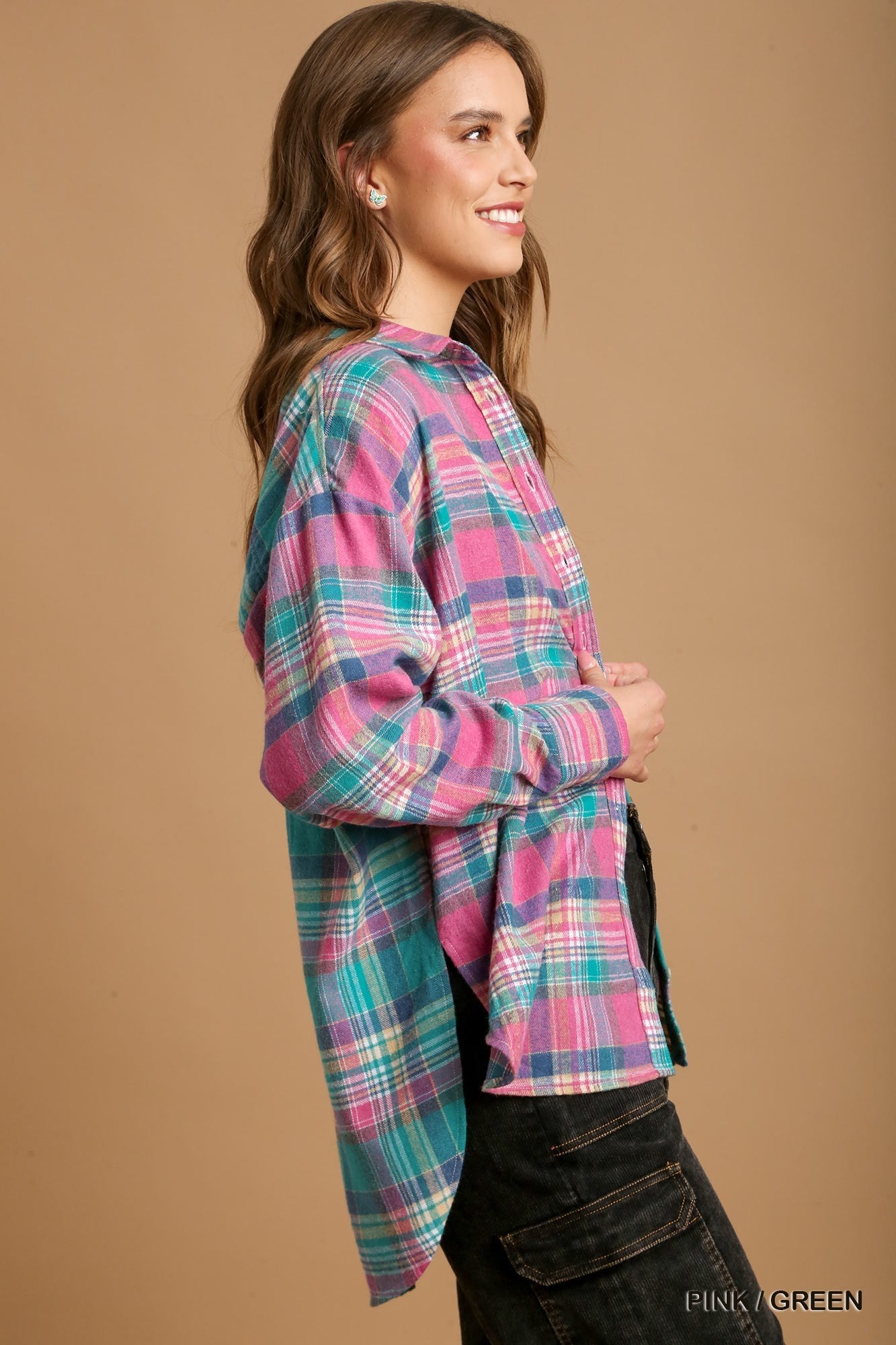 Mixed Plaid Button Down Flannel - Tigbuls Variety Fashion