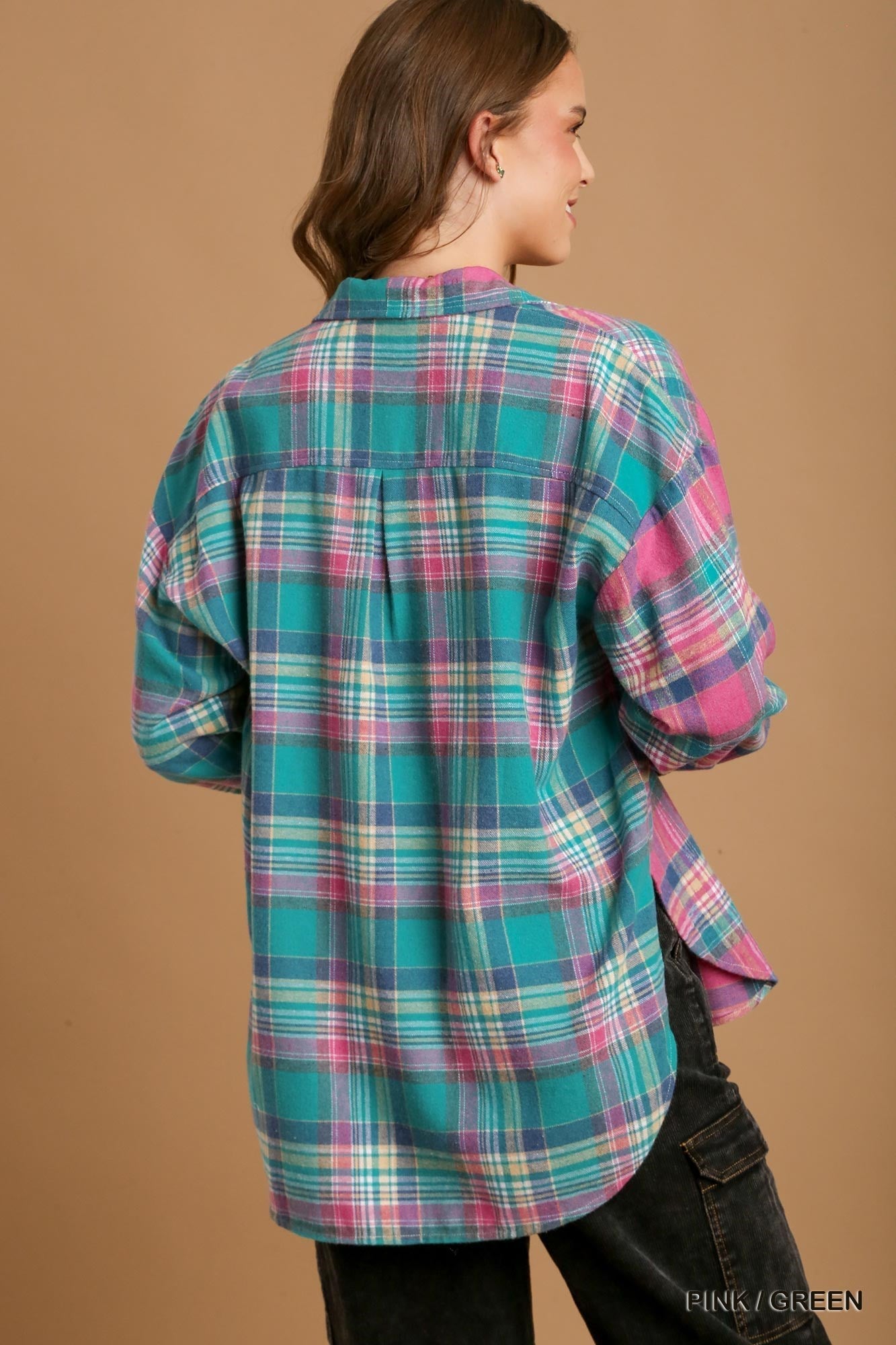 Mixed Plaid Button Down Flannel - Tigbuls Variety Fashion