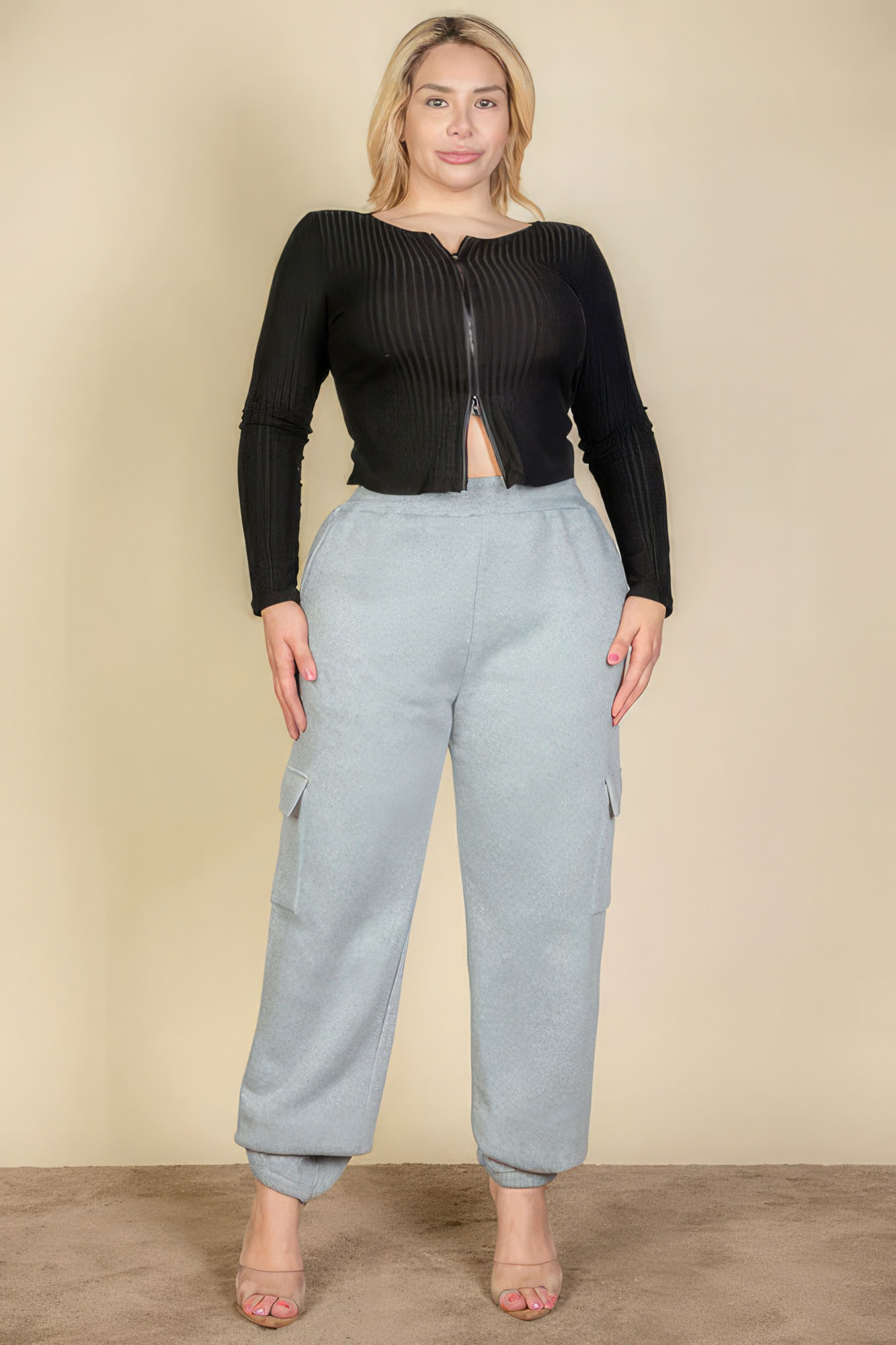 Plus Size Side Pocket Drawstring Waist Sweatpants - Tigbuls Variety Fashion