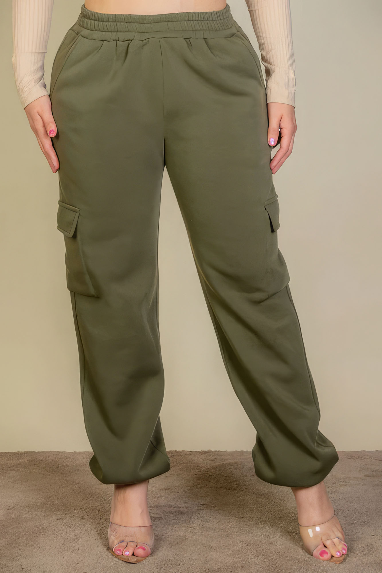 Plus Size Side Pocket Drawstring Waist Sweatpants - Tigbuls Variety Fashion