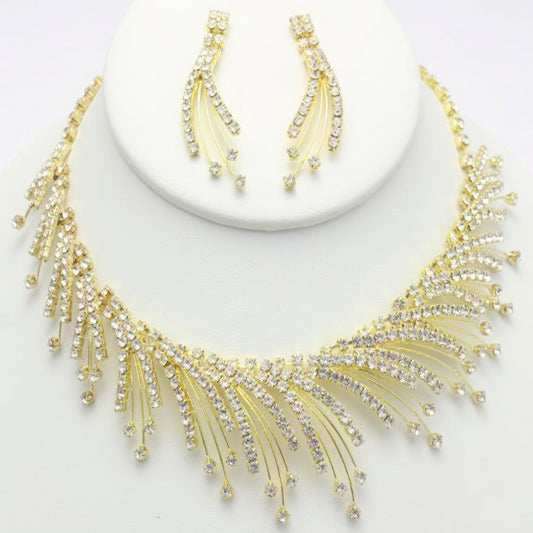 Rhinestone Necklace Earring Set - Tigbuls Variety Fashion