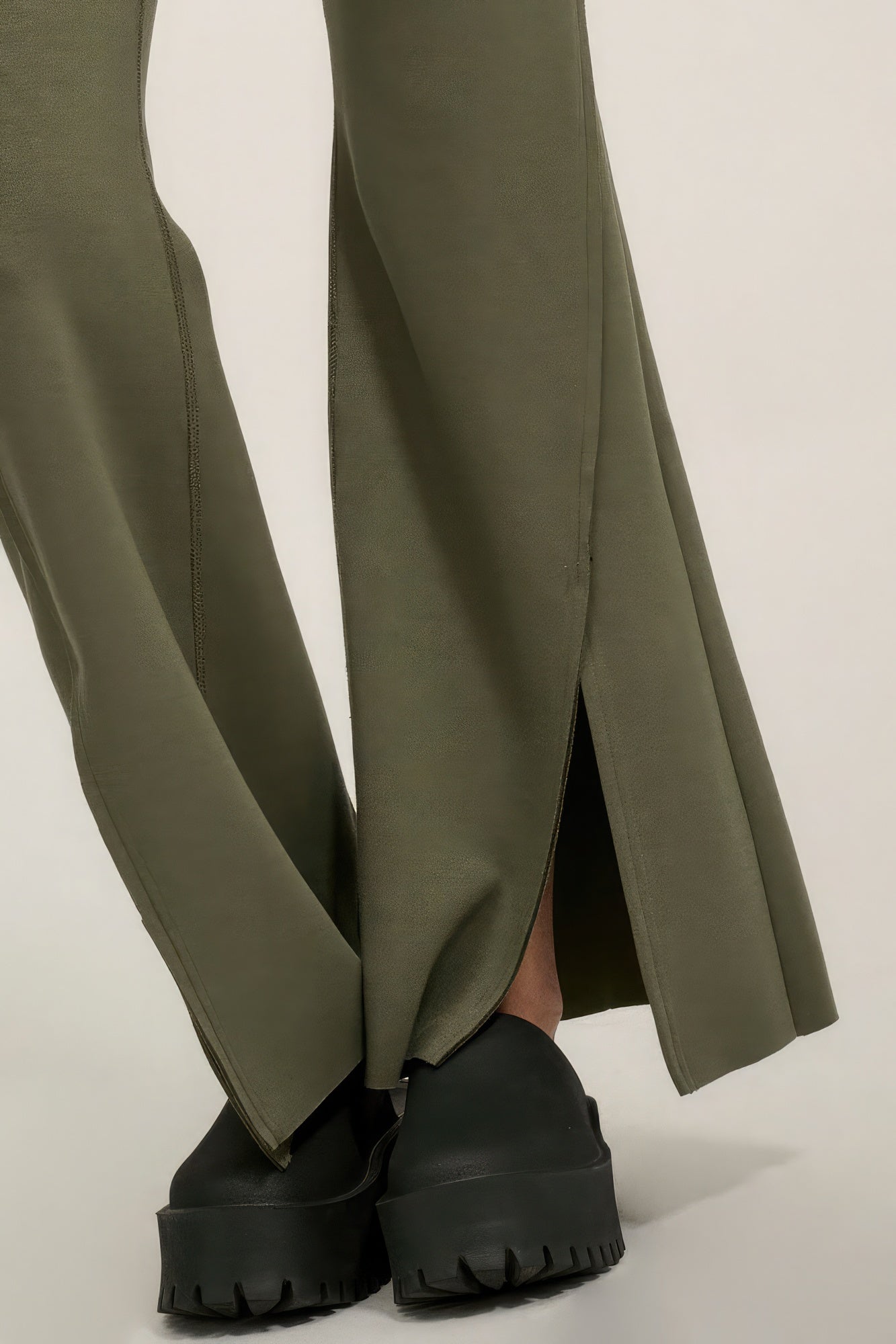 Solid Raw Edge Expose Seam Flare Pants - Tigbuls Variety Fashion