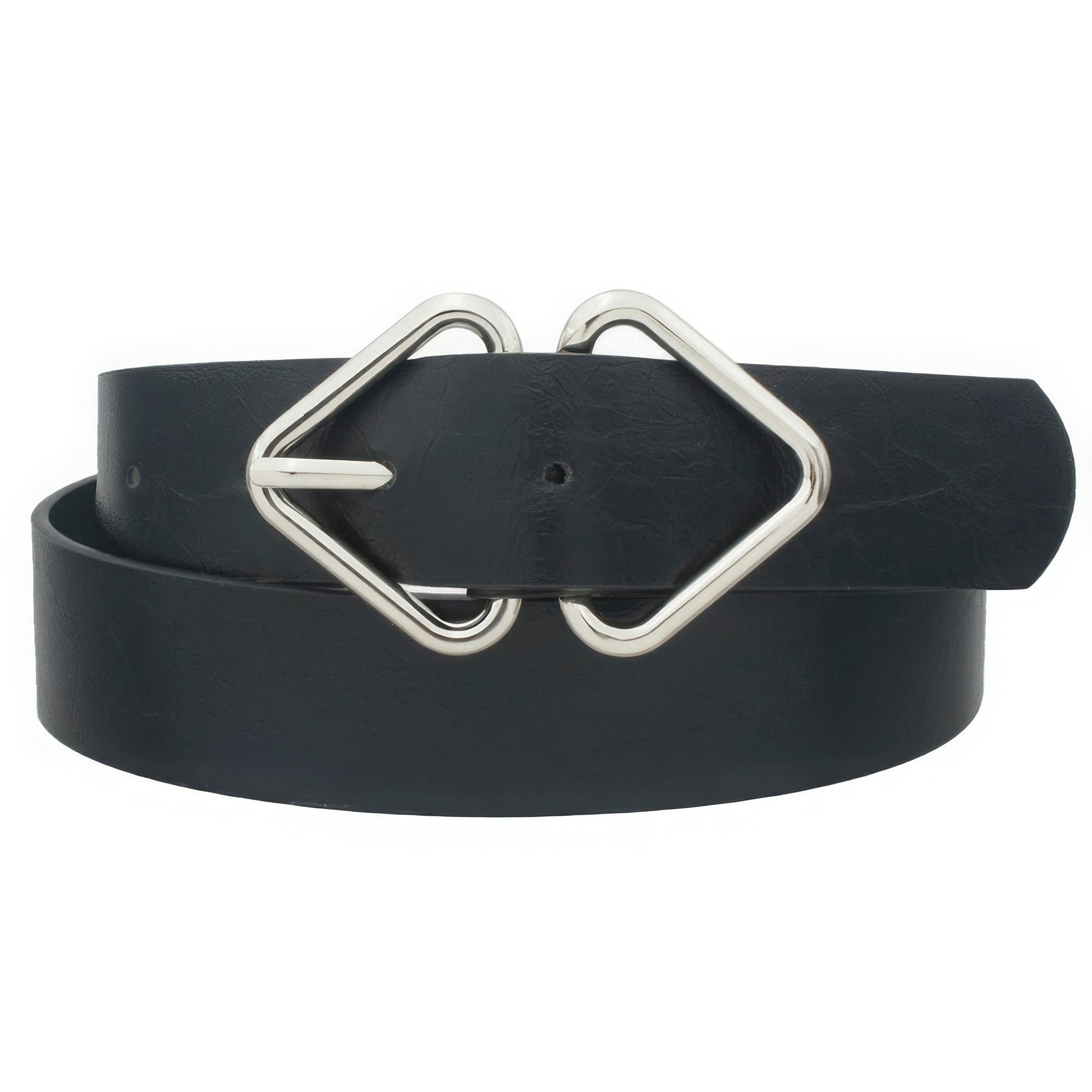 Mirrored Triangle Cracked Pu Buckle Belt - Tigbuls Variety Fashion