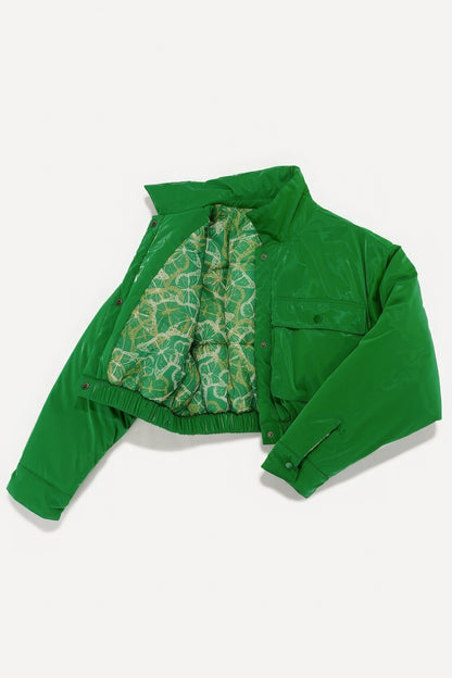 Shiny Puffer Bomber Jacket - Tigbuls Variety Fashion