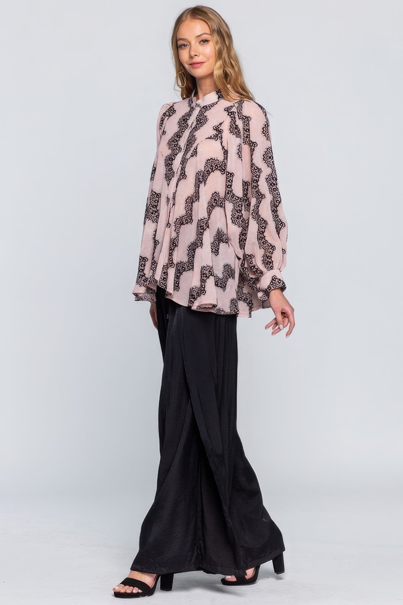 See Through Shirt With Lace Detail - Tigbuls Variety Fashion