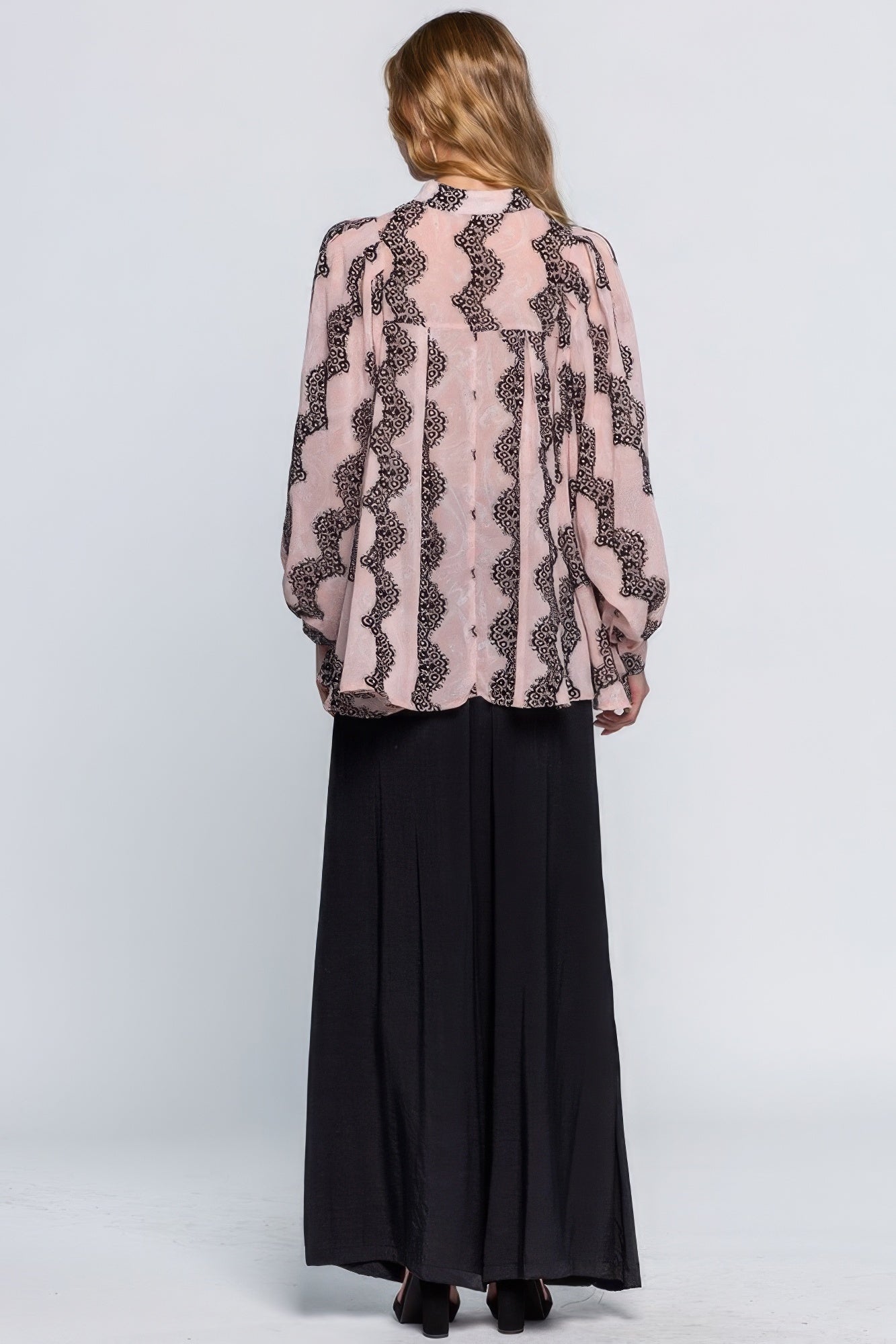 See Through Shirt With Lace Detail - Tigbuls Variety Fashion