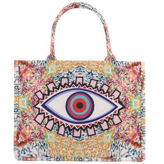 Evil Eye Print Tote Bag - Tigbuls Variety Fashion