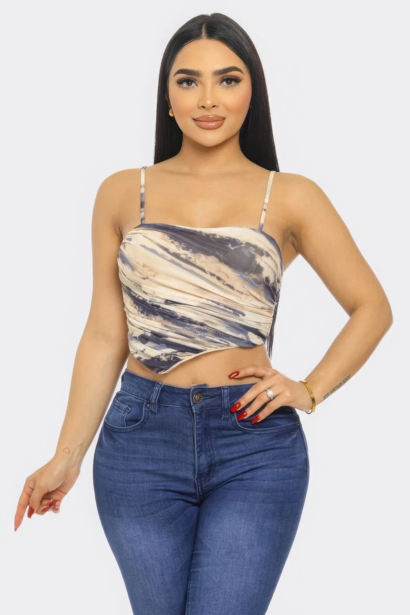 Mesh Print Top - Tigbuls Variety Fashion