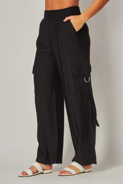 Linen Wide Leg Cargo Pants - Tigbuls Variety Fashion