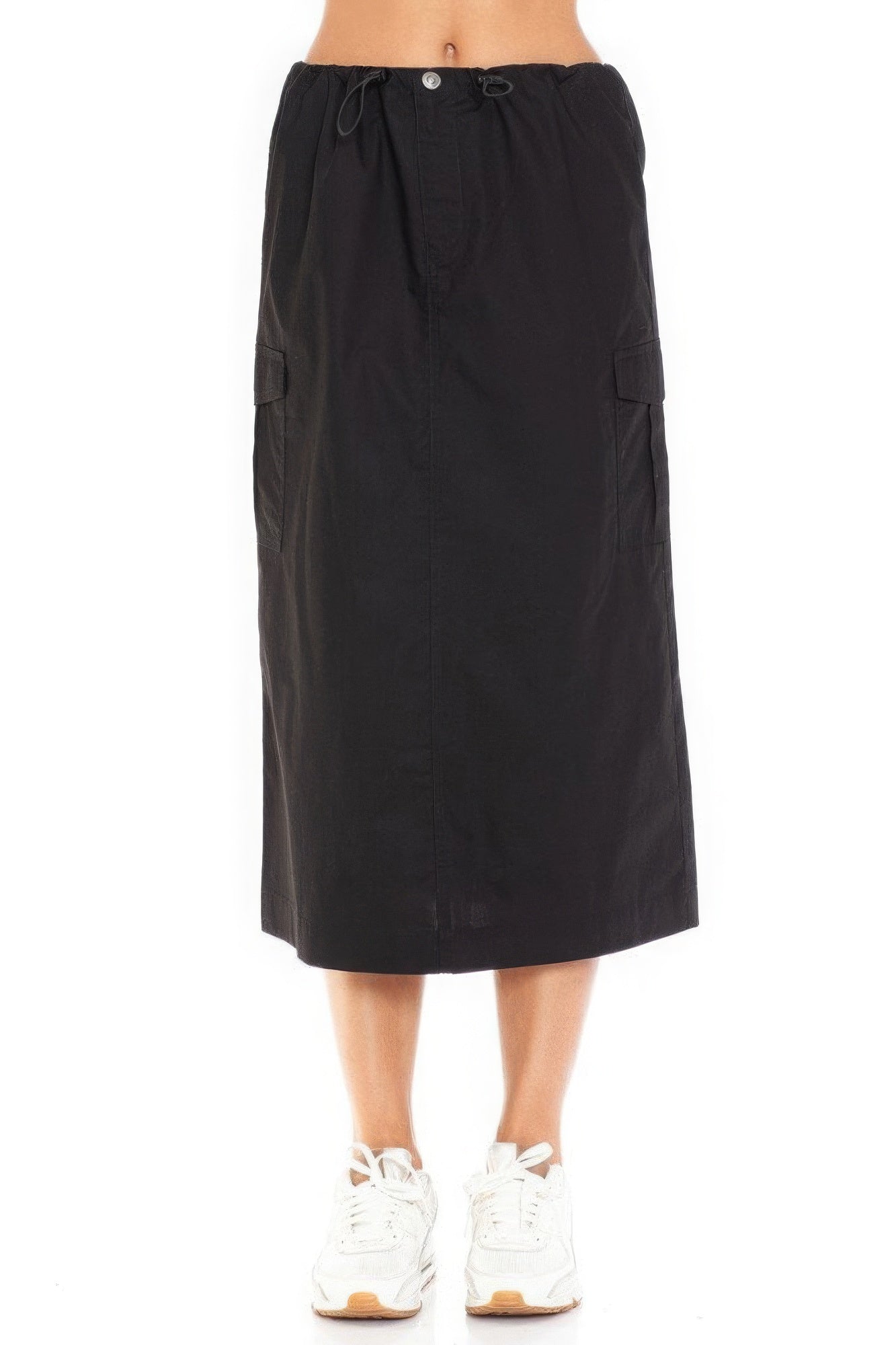 Cargo Skirt With Drawstring Midi Skirt - Tigbuls Variety Fashion