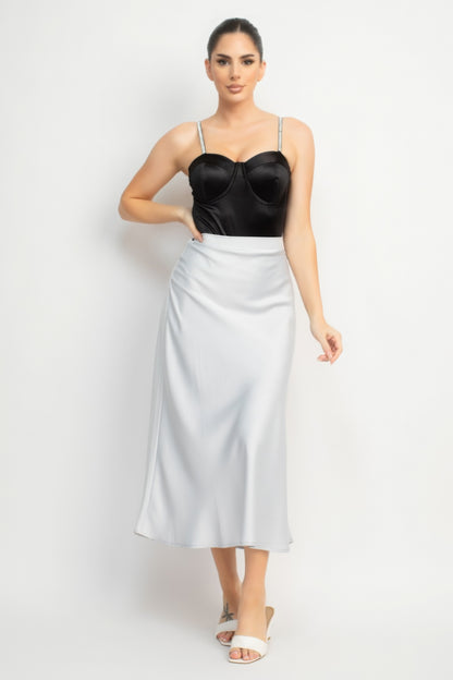 Rhinestone Strap Sweetheart Bodysuit - Tigbuls Variety Fashion