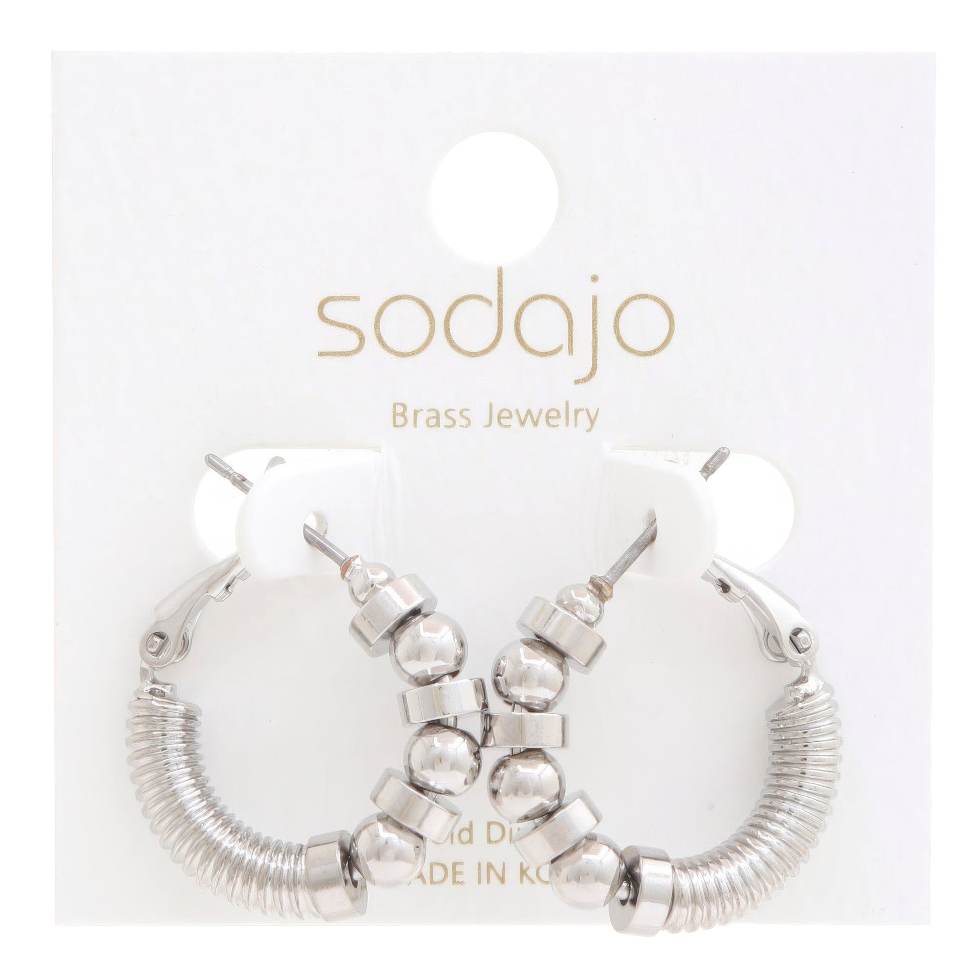 Sodajo Ball Bead Link Gold Dipped Hoop Earring - Tigbuls Variety Fashion