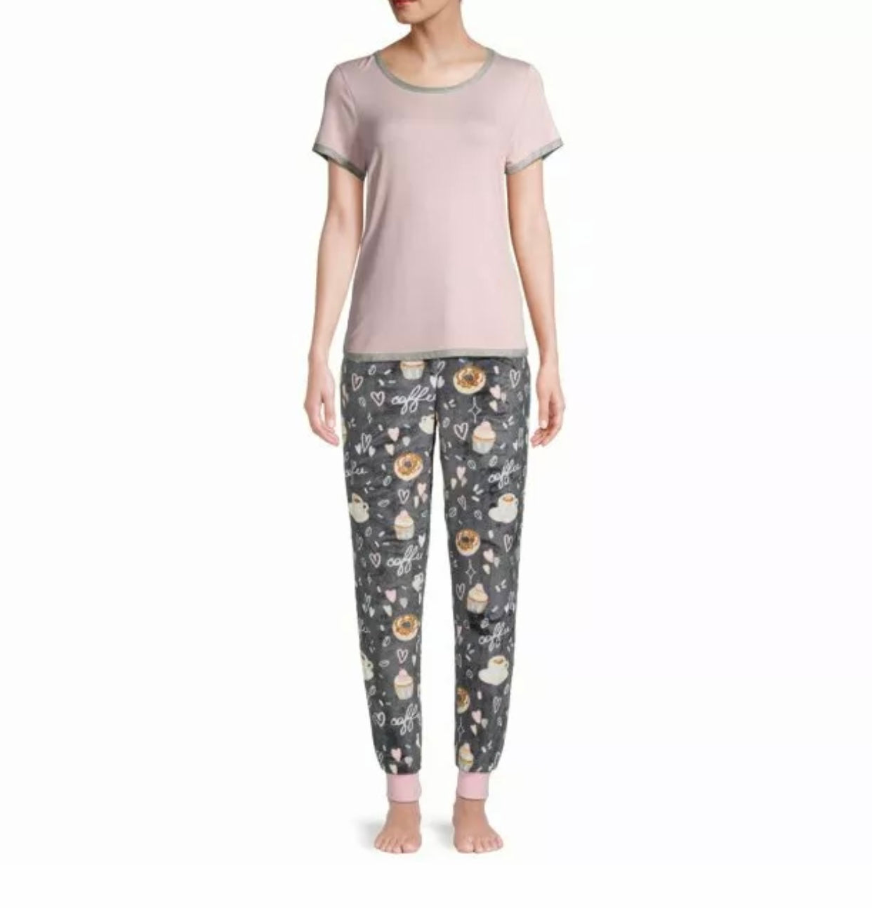 Women's 3XL Soft Plush Lounge Pants Coffee & Sweets Print - Tigbul's Variety Fashion Shop